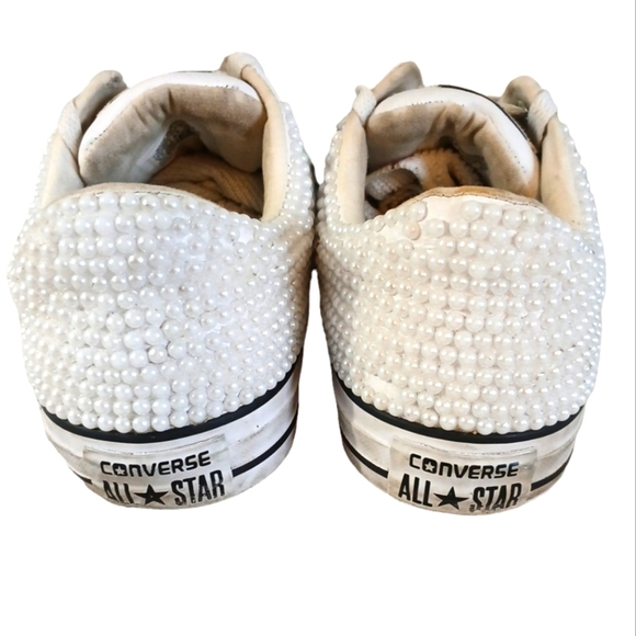 Converse Wedding Shoes Pearl and Sequin Chuck Taylor All Star Sneakers - Picture 7 of 10